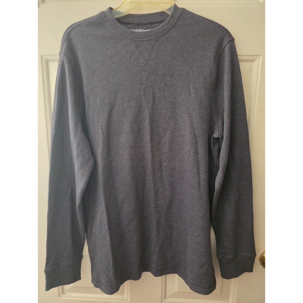 Saddlebred Men's Comfort Flex Dark Gray Long Sleeve Knit Shirt Size Med